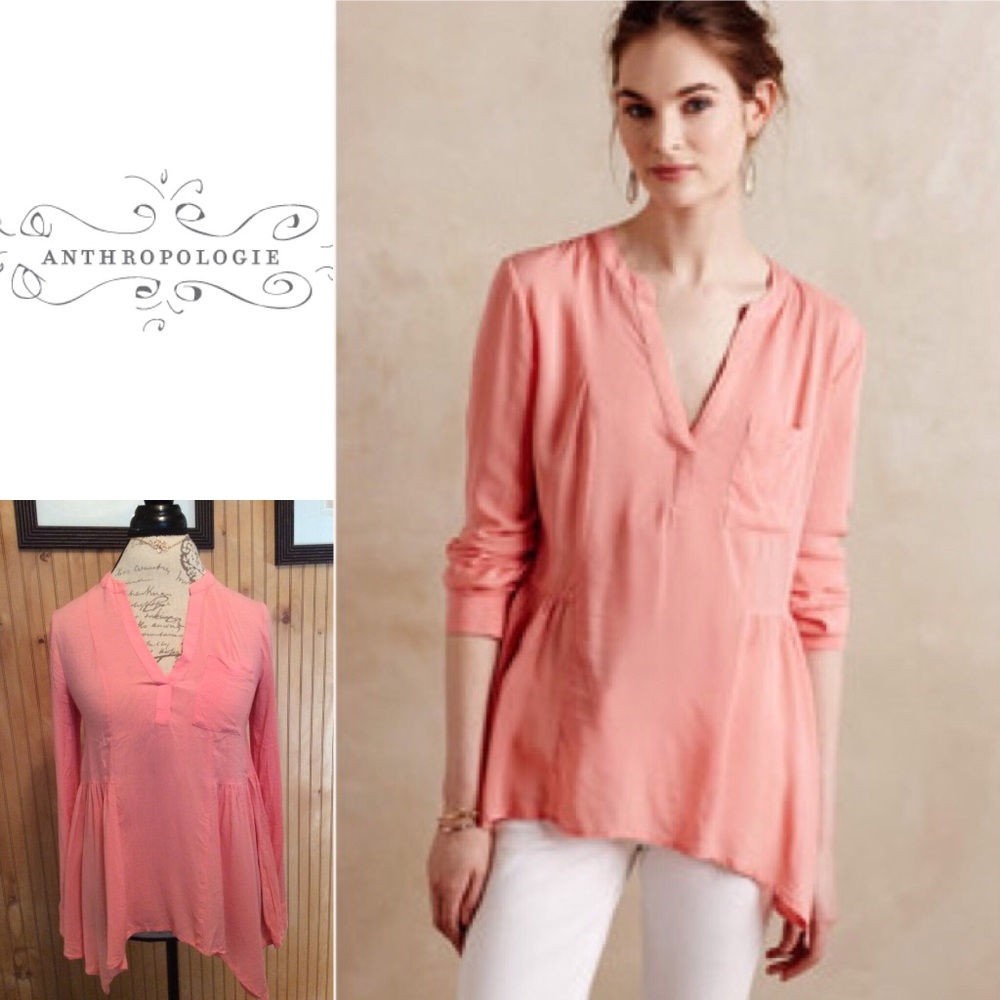Anthropologie Maeve Laiken Henley Blouse s… - Picture 2 of 8